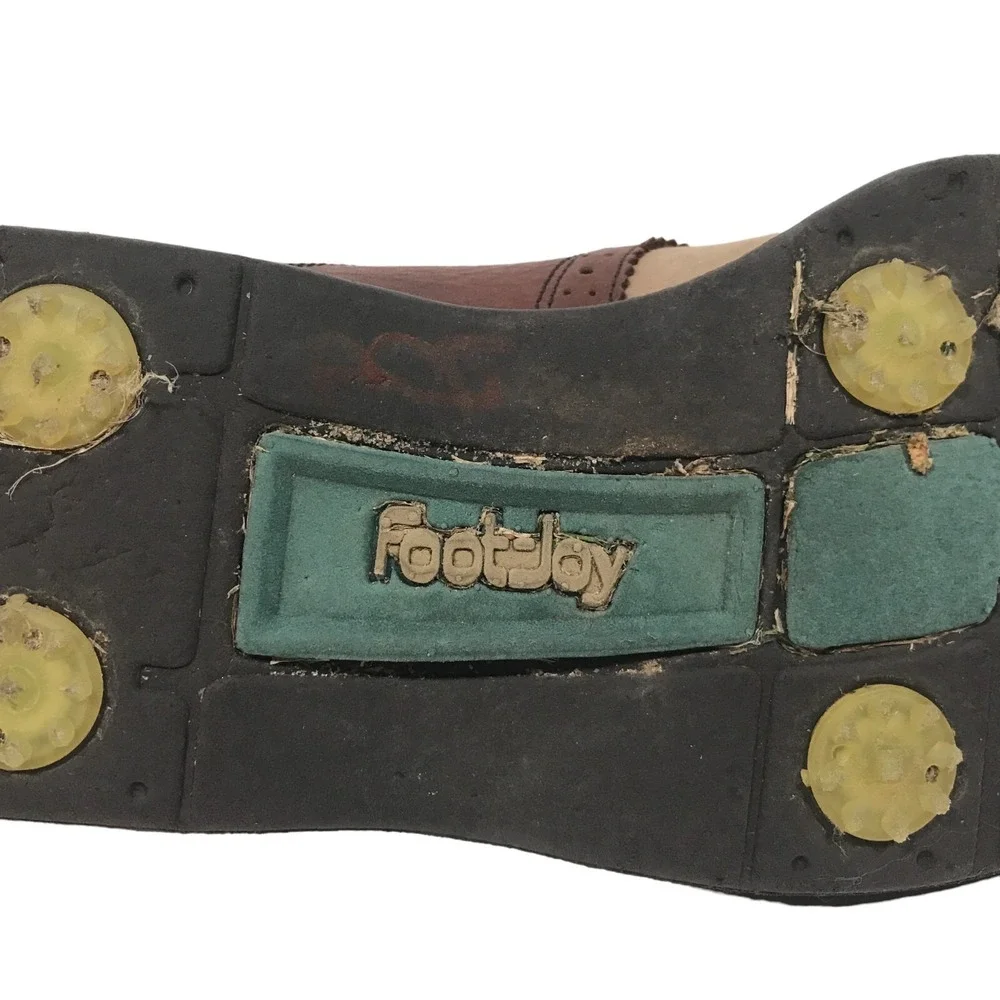 FootJoy SoftJoys Sierra Mens US 9M‎ Brown Tan Golf Shoes Plastic Spikes